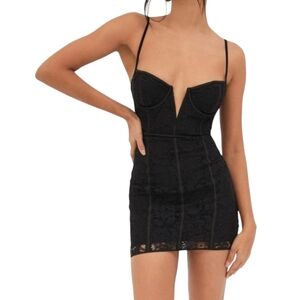 For Love And Lemons Black Lace Mini Dress